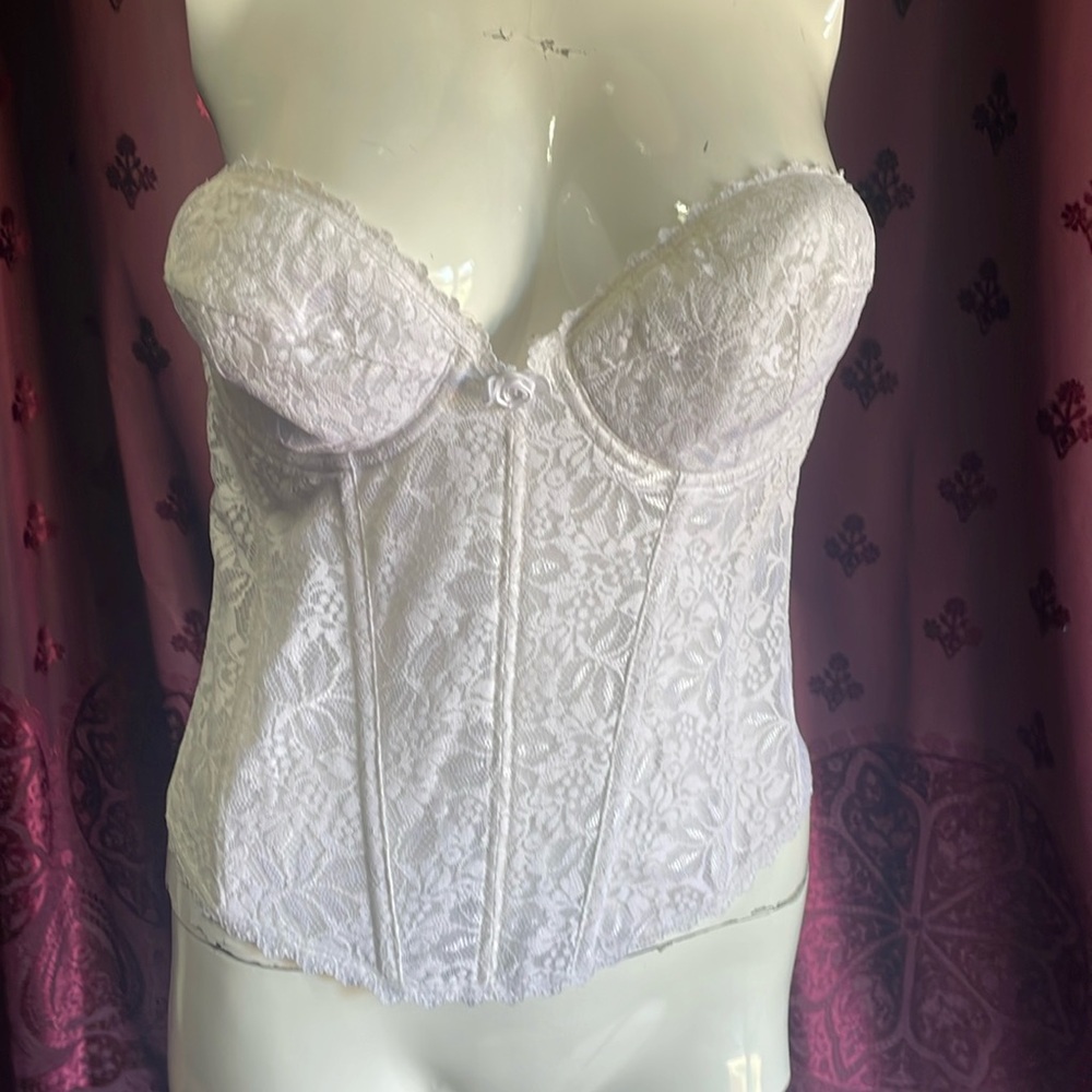 Frederick's of Hollywood Lace Floral Boned Corset Size 38C